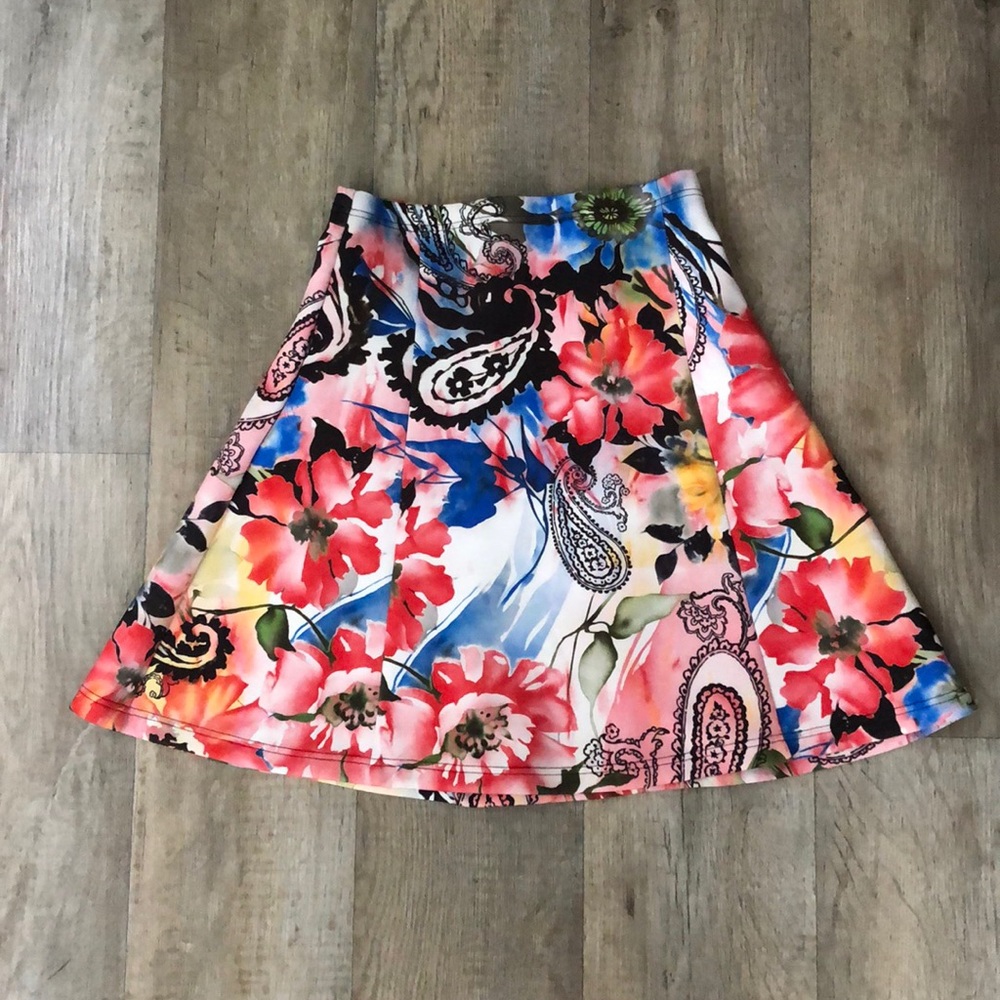 Scuba A-Line Skirt Print